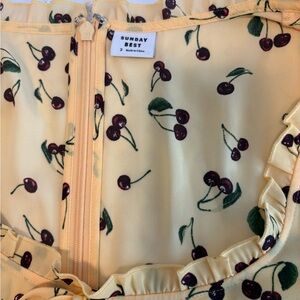 Sunday Best Yellow Cherry Print Blouse